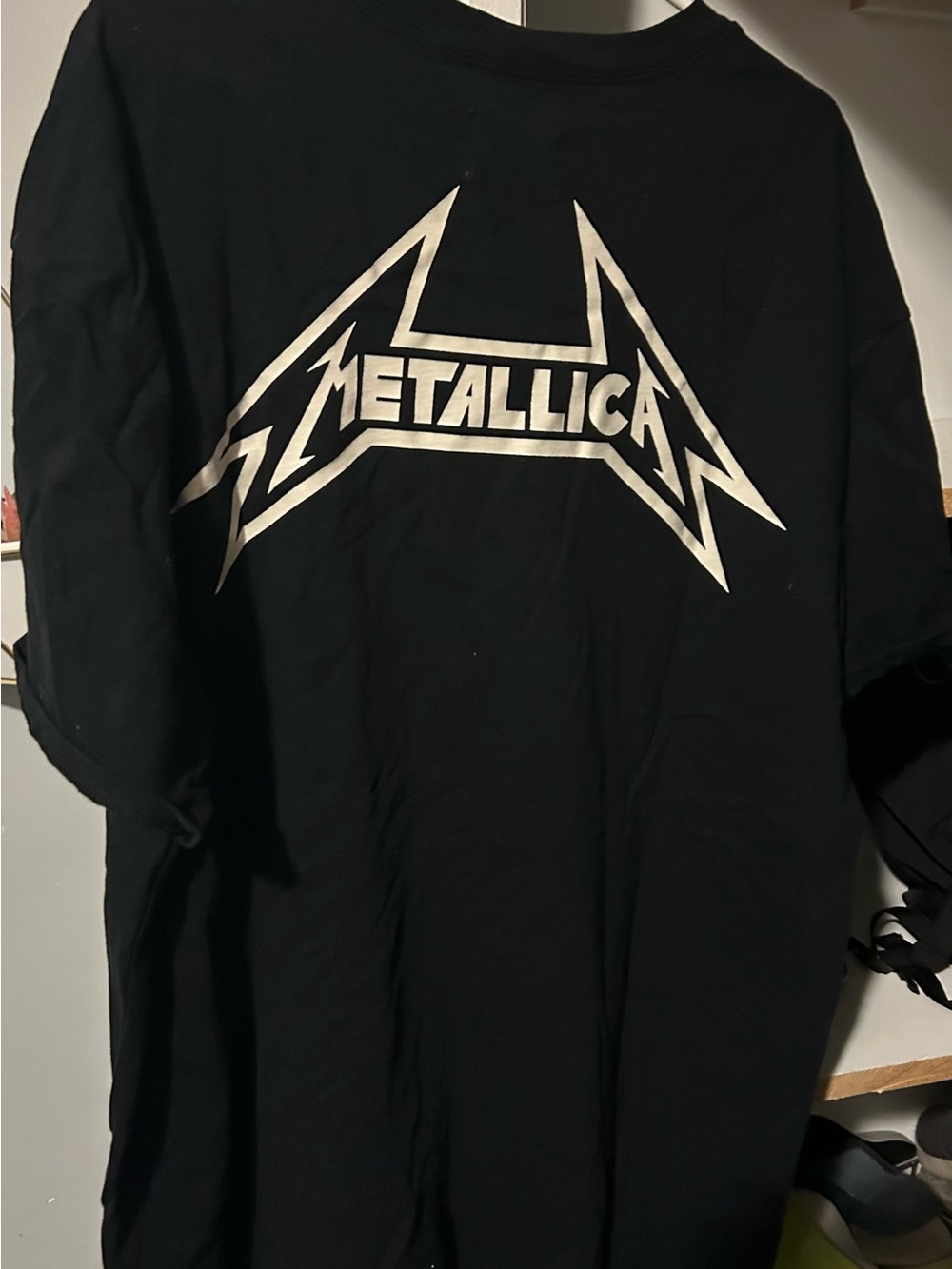 Fear of God Black T-Shirt with White Metallica Logo
